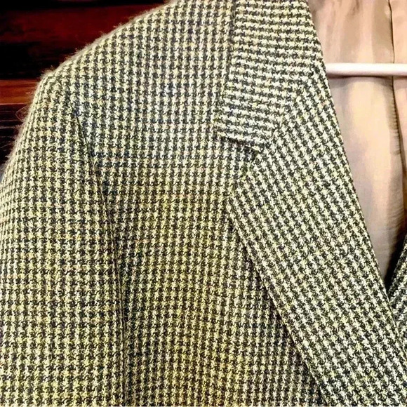 Men’s 90% wool/10% cashmere houndstooth blazer with 2 inner and 3 outer pockets - Picture 3 of 11